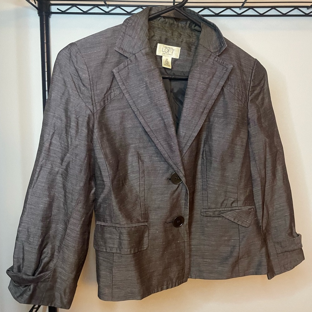 LOFT brown heather suit (jacket & pants)